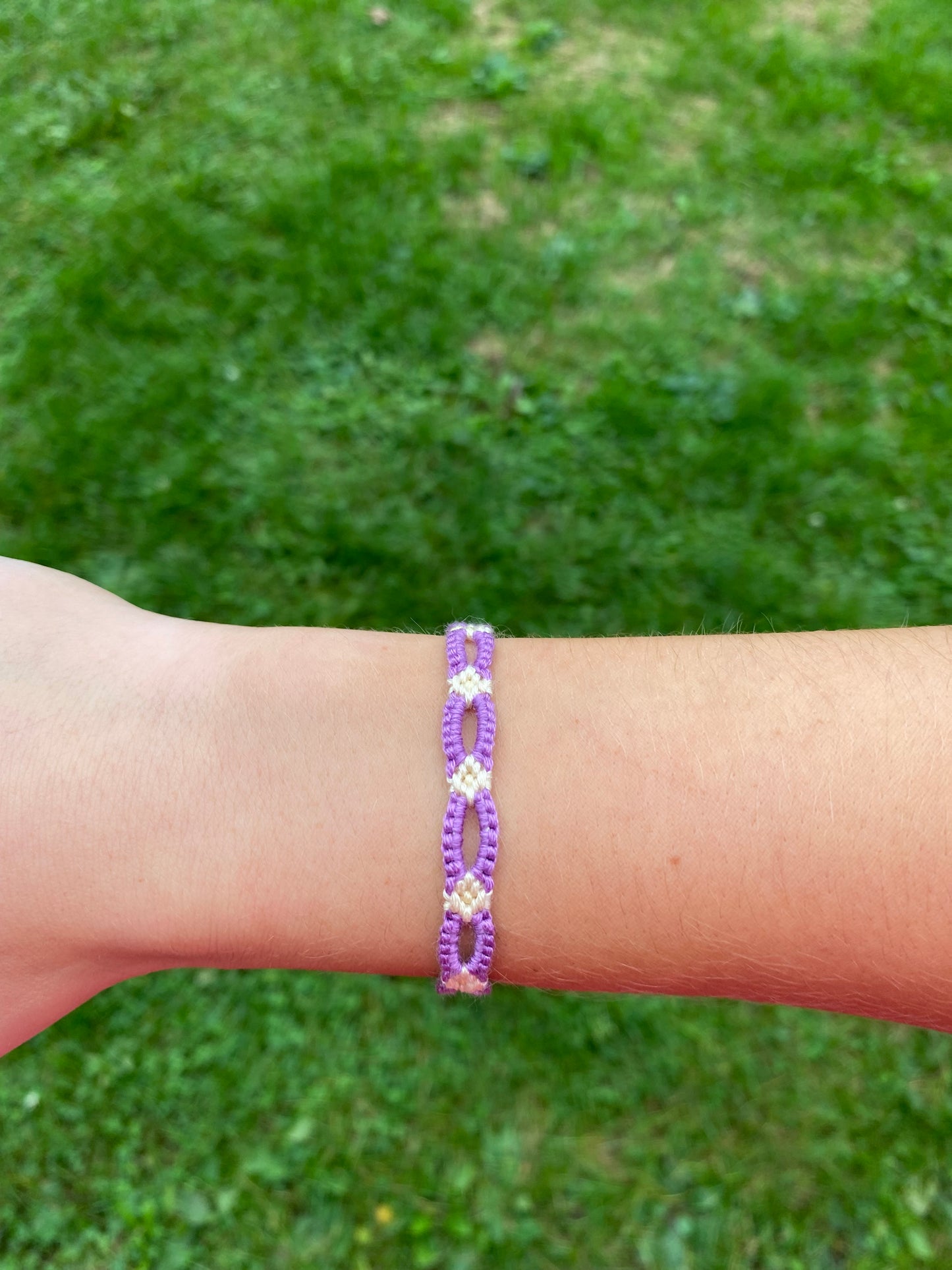 .Purple Flower Chain Bracelet