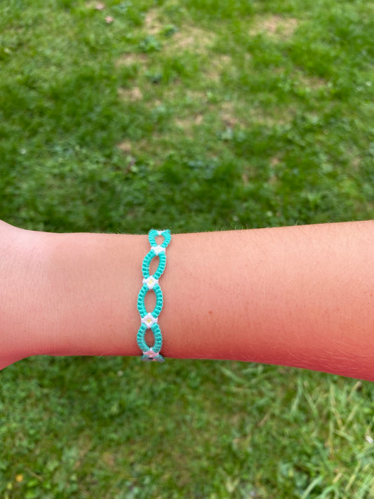 Green Flower Chain Bracelet