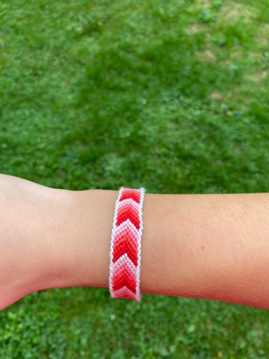 Red and Pink Chevron bracelet